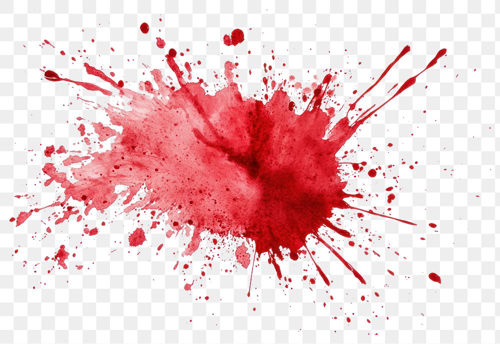 PNG Photo of realistic bloood stain splash red expression.