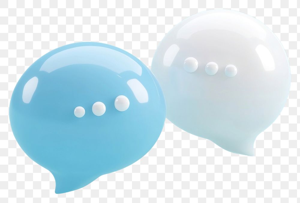 PNG 3d speech bubbles design white blue.