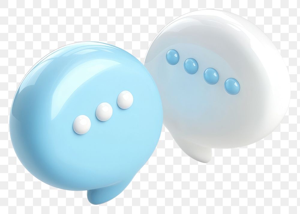 PNG 3d speech bubbles design white blue.