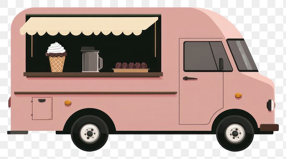 PNG Ice cream truck food illustration vehicle.