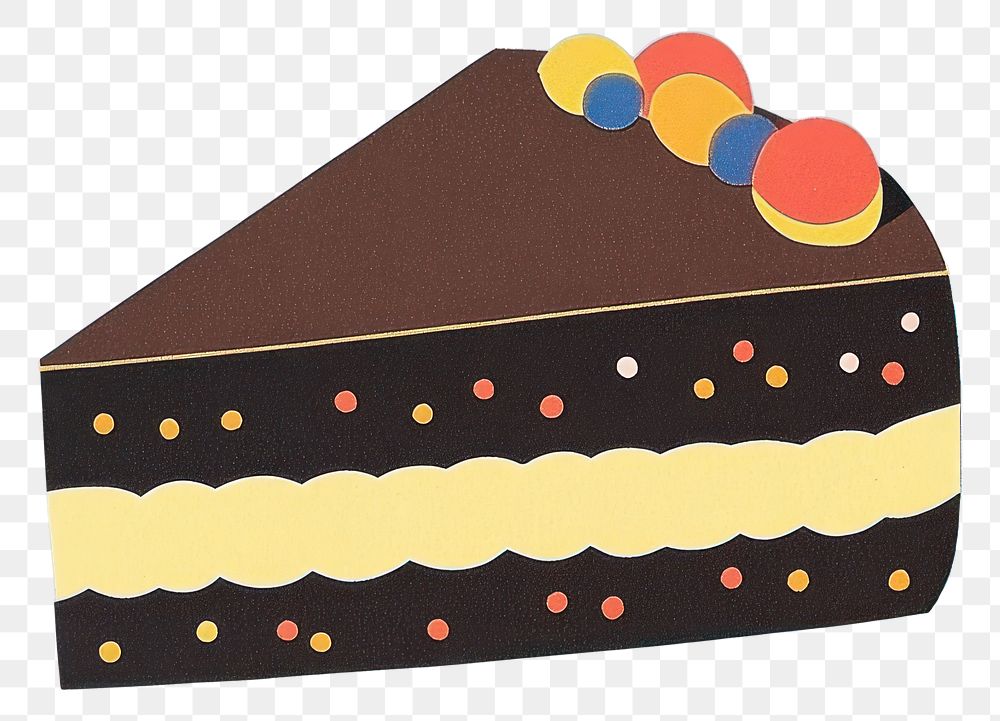 PNG Papercut chocolate cake dessert confectionery illustration.