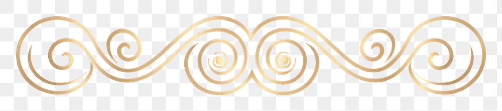 PNG Decorative scroll elegant design gold.