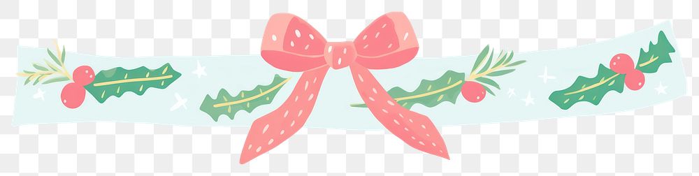 PNG Memphis ribbon christmas garland illustration accessories decoration.