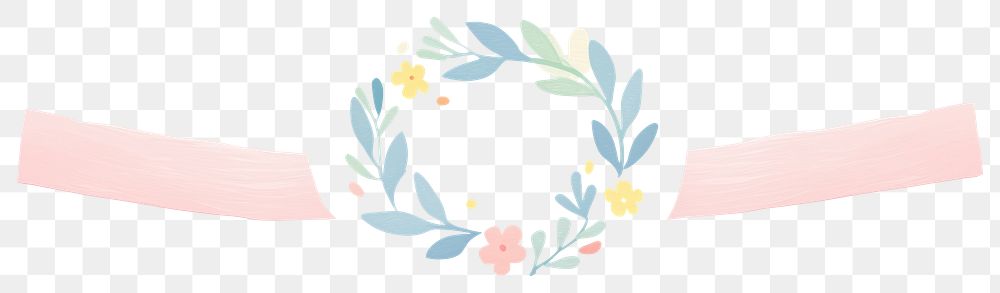 PNG Memphis ribbon home garland illustration flower floral.