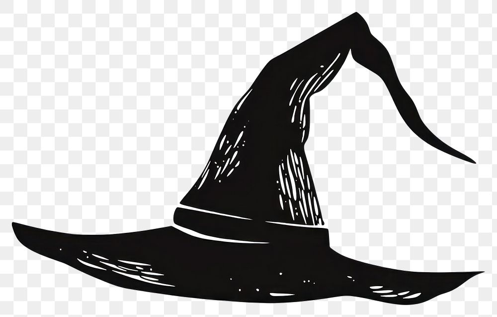 PNG Witch hat silhouette black illustration halloween.