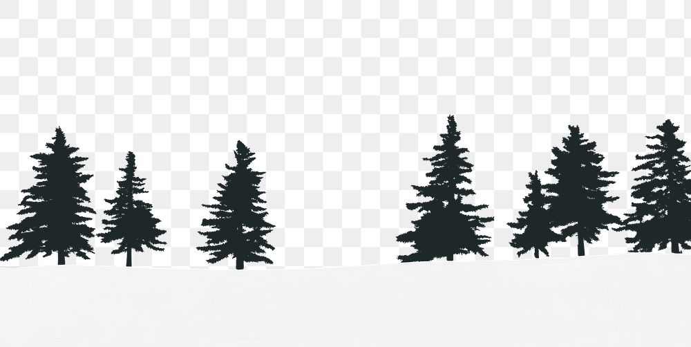 PNG Pine trees snow landscape minimalist winter art.