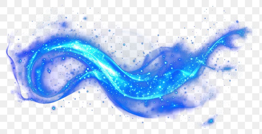 PNG Electric wave light element blue astronomy particles.