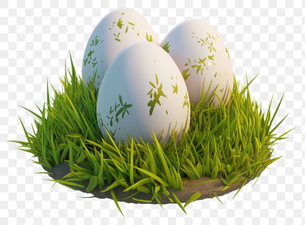 PNG Easter eggs on green grass easter easter egg decorative.