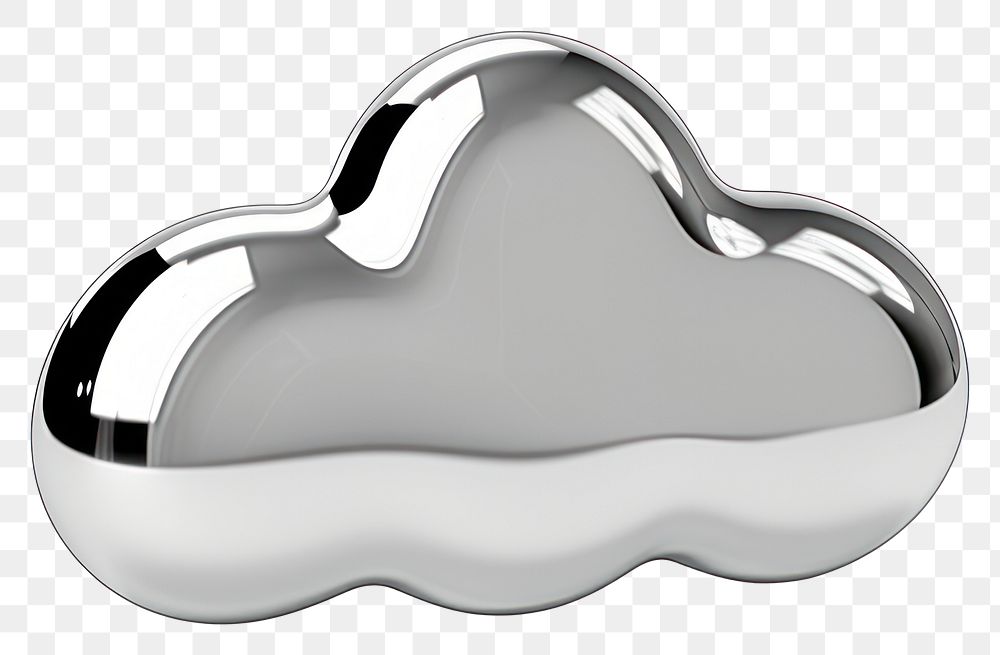 PNG Cloud shape silver illustration reflective.