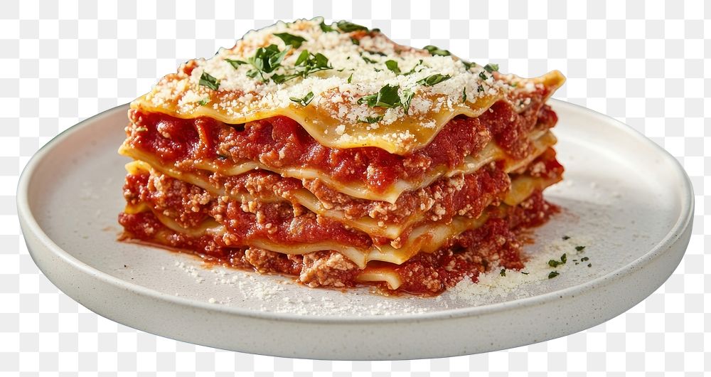 PNG A plate of classic lasagna pasta food tomato.