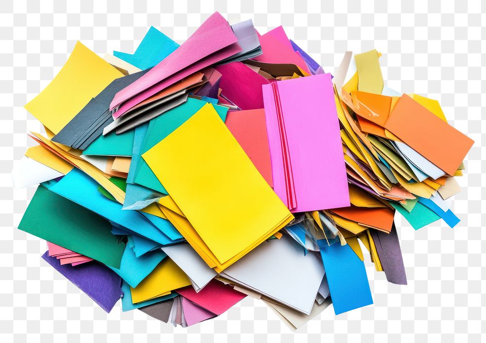 PNG Pile of documents paper pile multicolor.