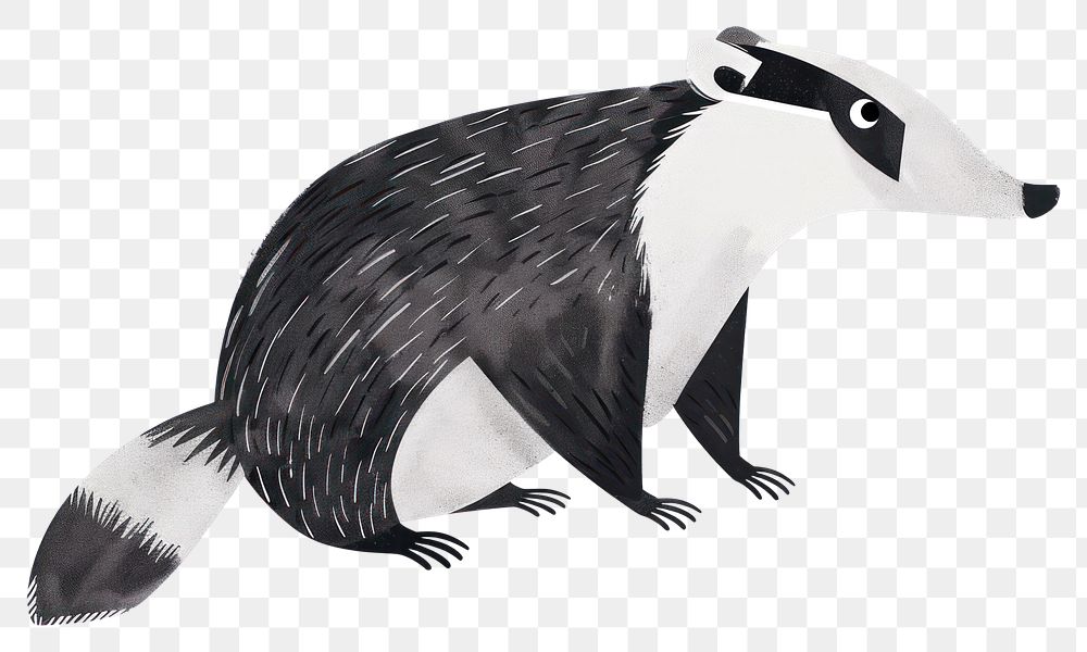 PNG Cute badger illustration wildlife animal art.