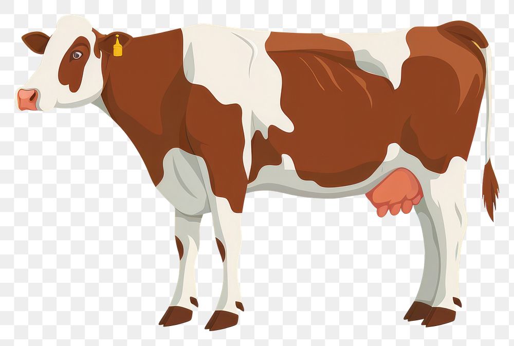 PNG Illustration brown cow animal farm art.