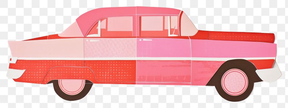 PNG Wedding car retro paper collage automobile vehicle design.