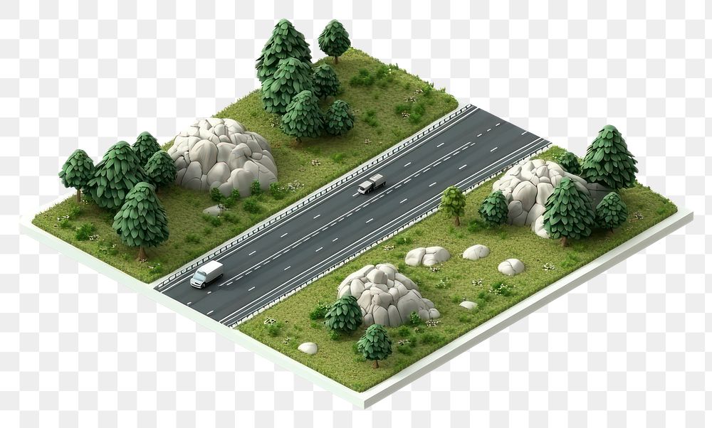 PNG Roads and highway road isometric illustration.