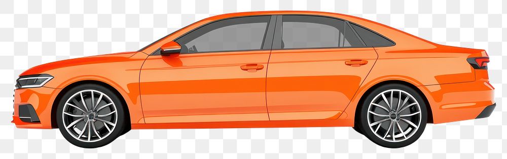 PNG Orange family sedan car automobile vehicle.