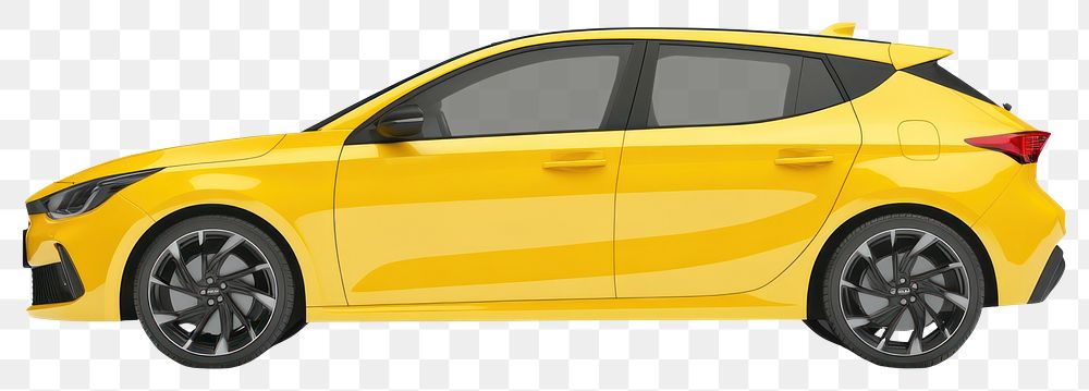 PNG Yellow family hatchback car automobile vehicle.