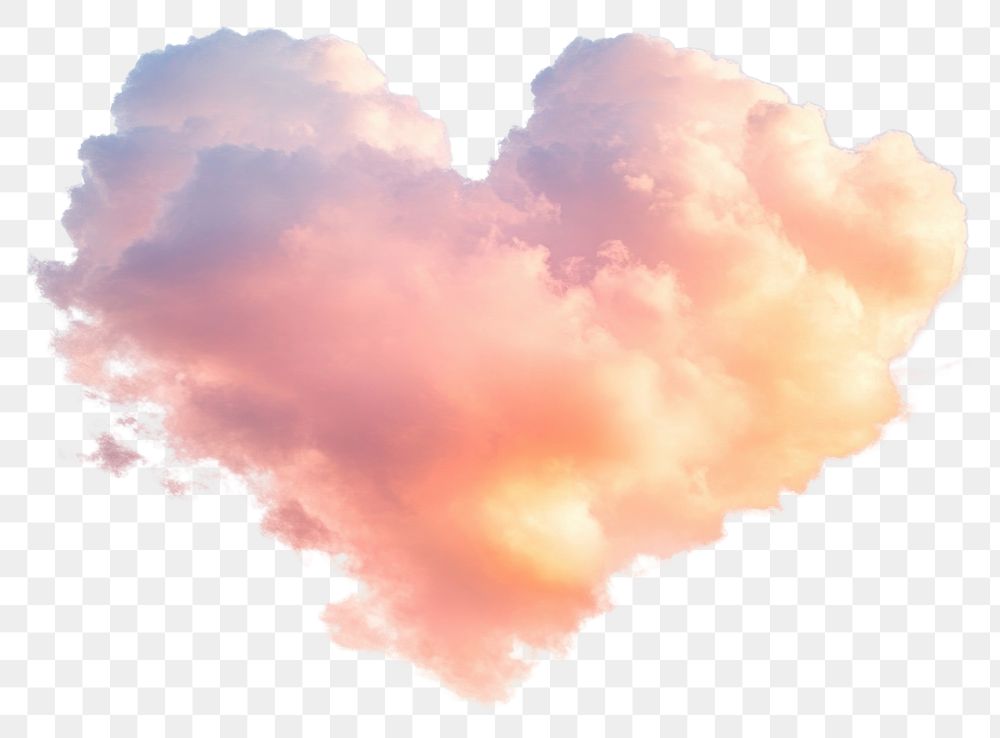 PNG Heart cloud evening sky heart-shaped outdoors romantic.