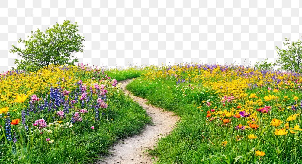 PNG Spring flower path landscape.