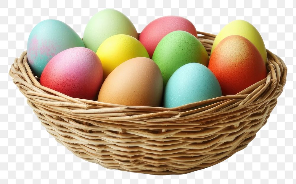 PNG Easter eggs in a basket colorful easter celebration.