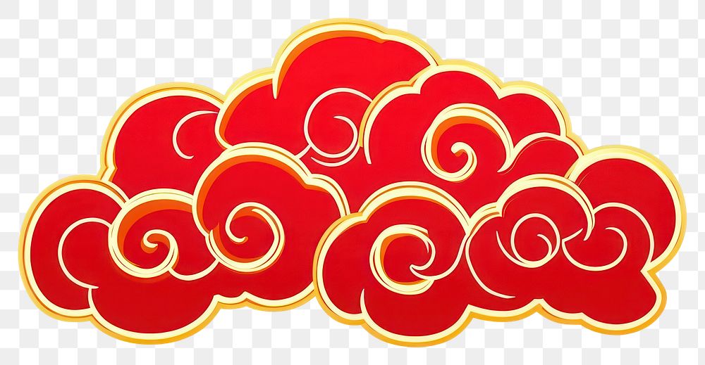 PNG Cartoon Chinese Style Red Cloud pattern clouds red.