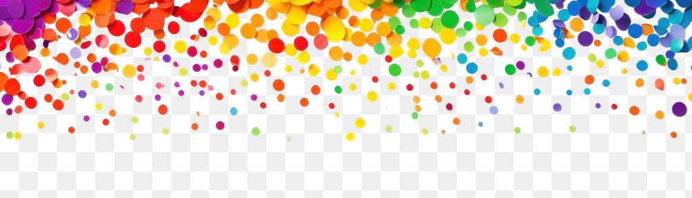 PNG Rainbow confetti border background white white background.