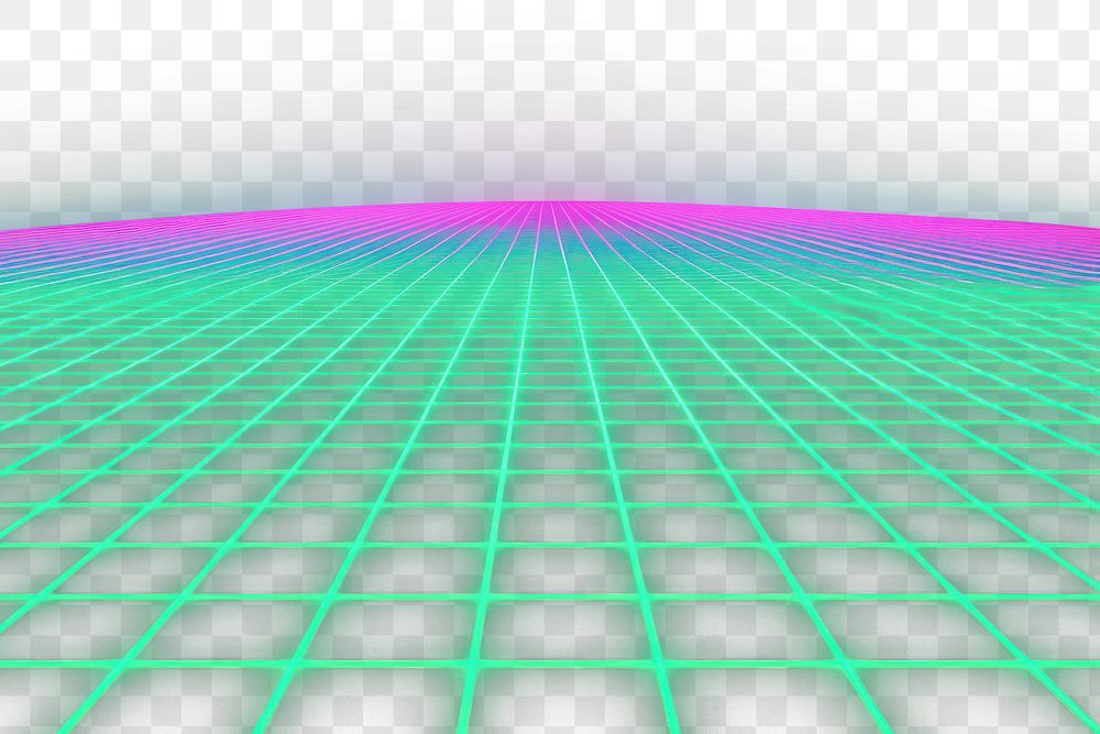 PNG Retro neon grid futuristic.