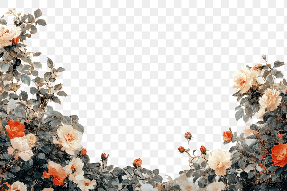 PNG Floral borders art background painting.