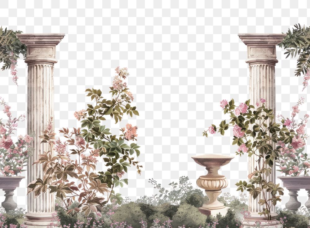 PNG Hot spring borders architecture classical painting.