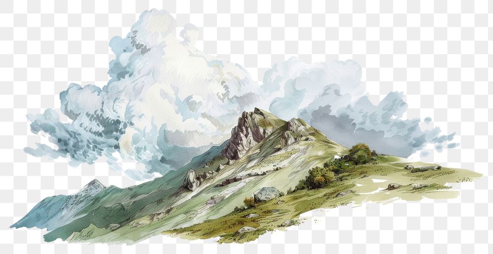 PNG Alpine borders illustration mountain outdoors.