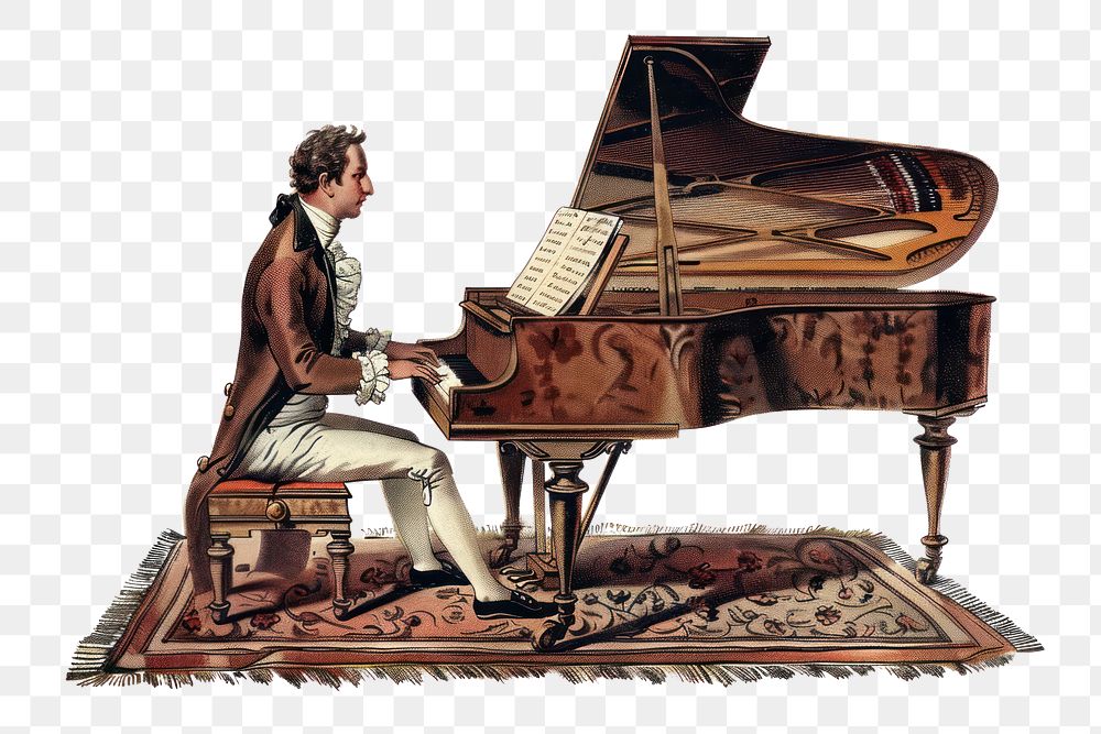 PNG Pianist showing performance pianist illustration historical.