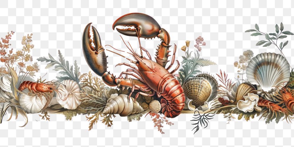 PNG Seafood borders art lobster seafood.