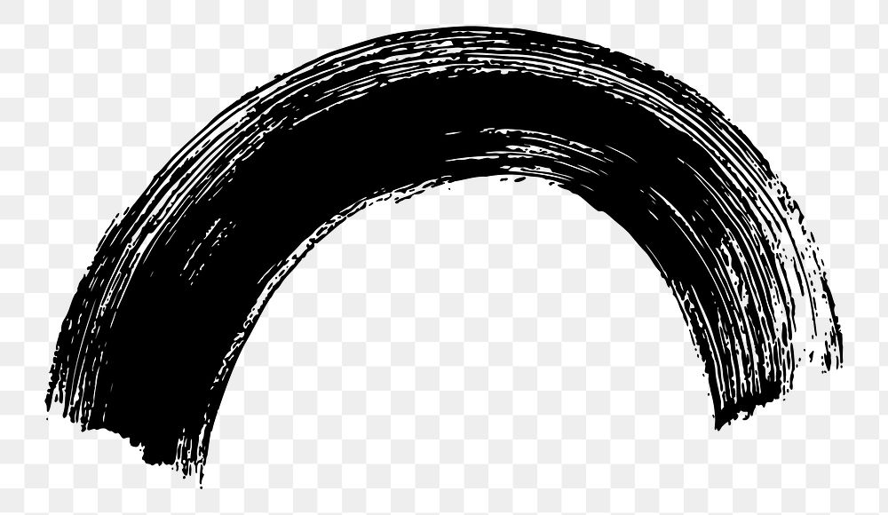 PNG A semicircle scribble abstract drawing black.