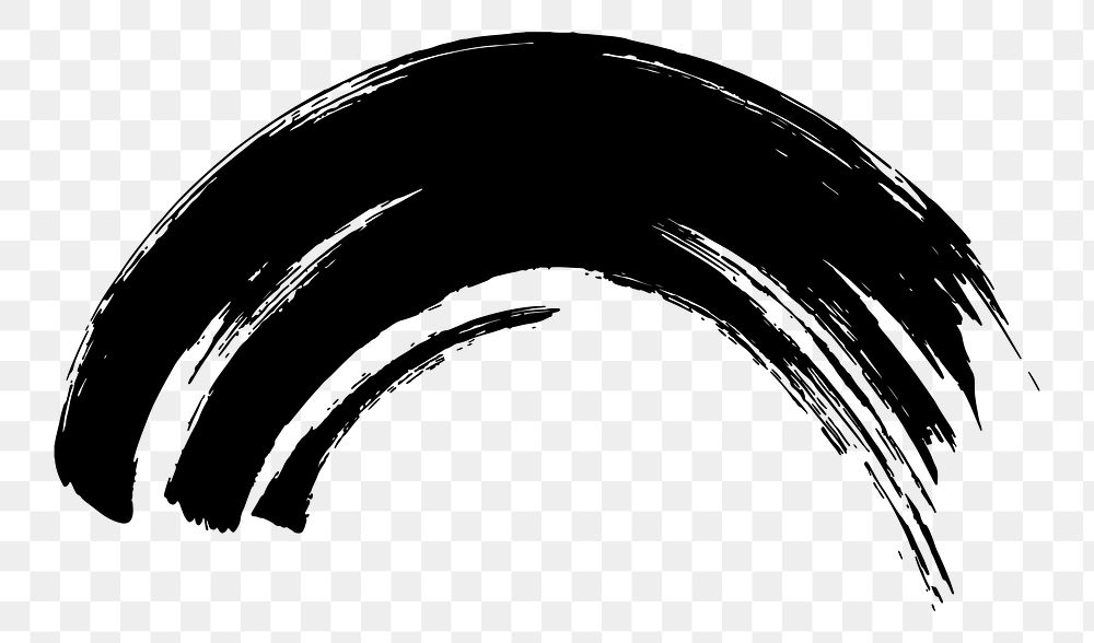 PNG A semicircle scribble abstract drawing black.