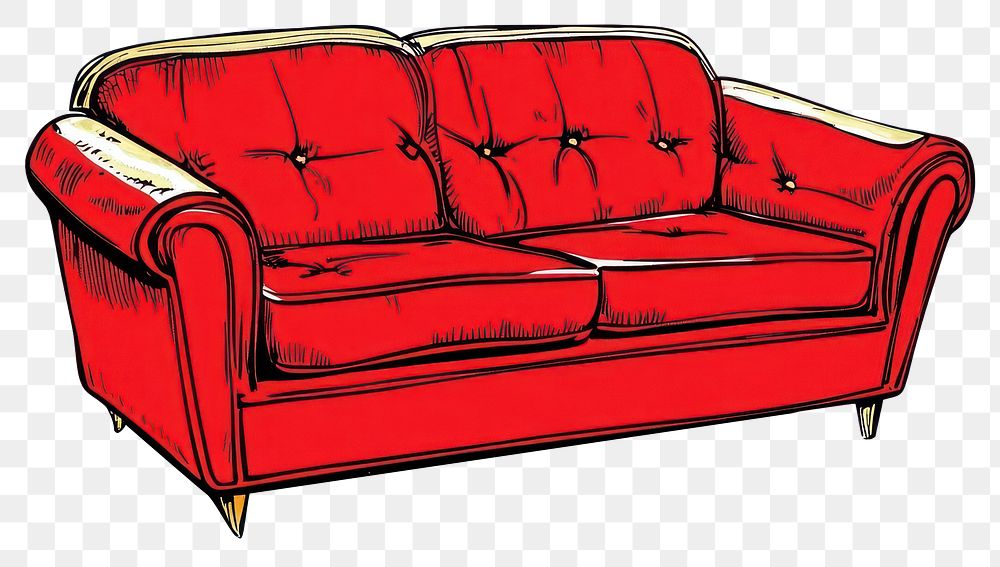 PNG Sofa illustration furniture couch.