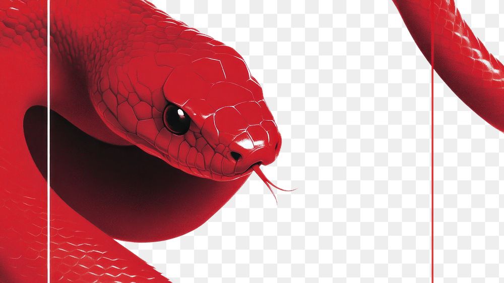 PNG Chinese snake new year background frame illustration reptile red.