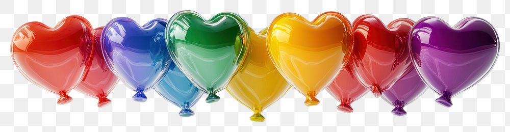 PNG Rainbow Hearts floating balloon rainbow.