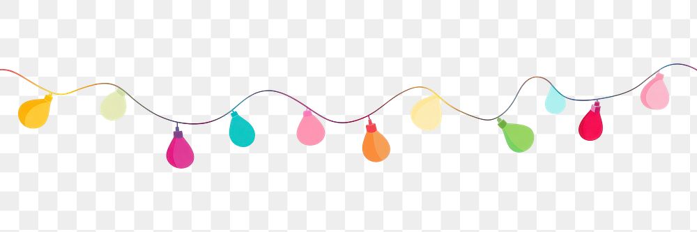 PNG Colorful Christmas lights illustration graphics festive.