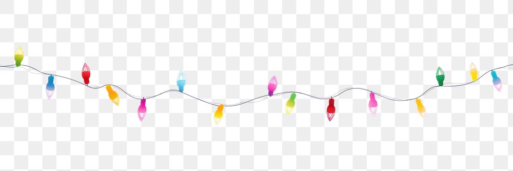 PNG Colorful Christmas lights festive holiday bright.