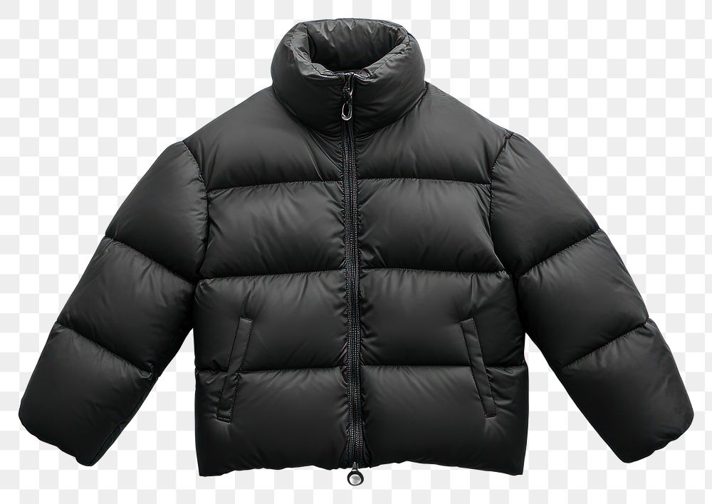 PNG Puffer jacket clothing black outerwear.