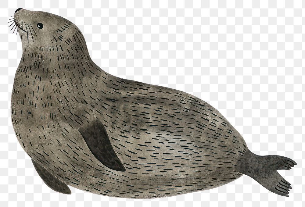 PNG Cute seal illustration animal wildlife creature.