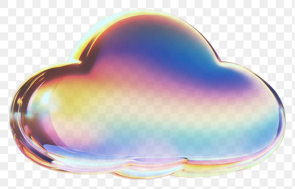 PNG A glass cloud sign icon illustration floating rainbow.