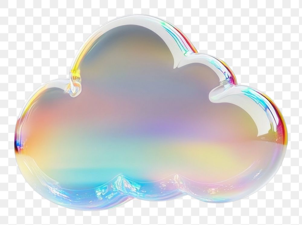 PNG A glass cloud icon illustration transparent floating.