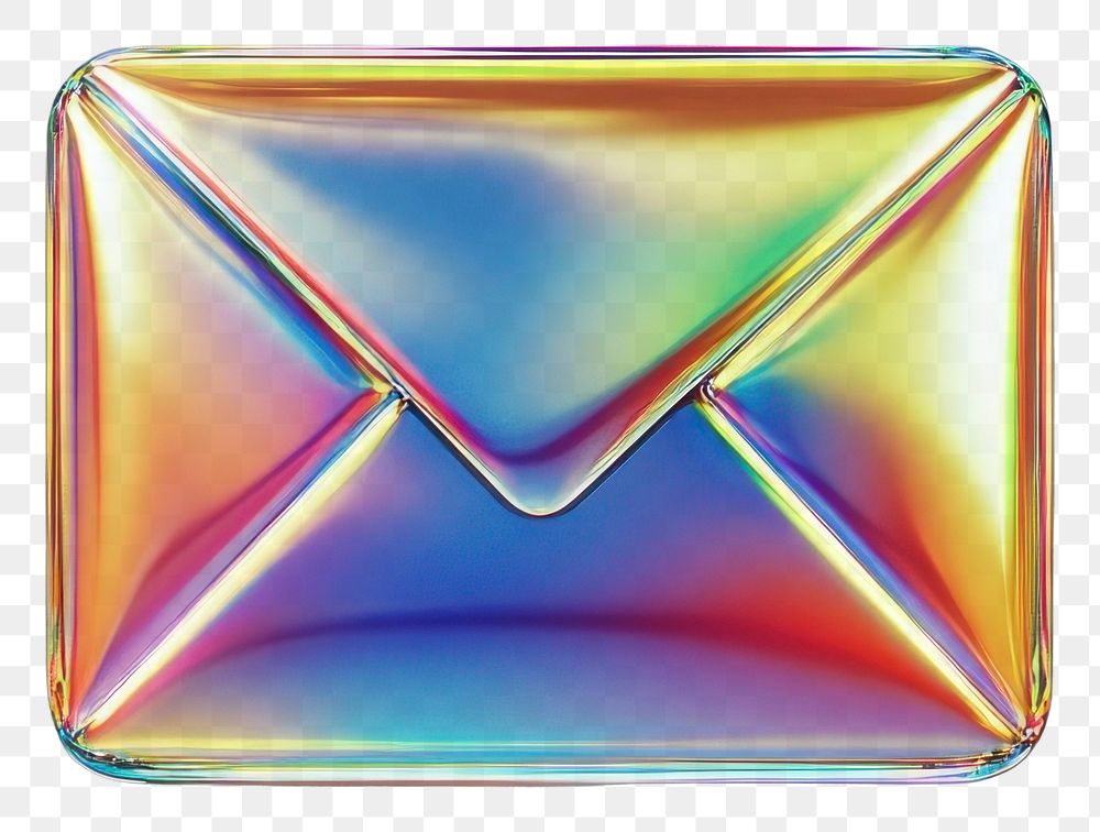 PNG A glass mail sign icon rainbow colors style.