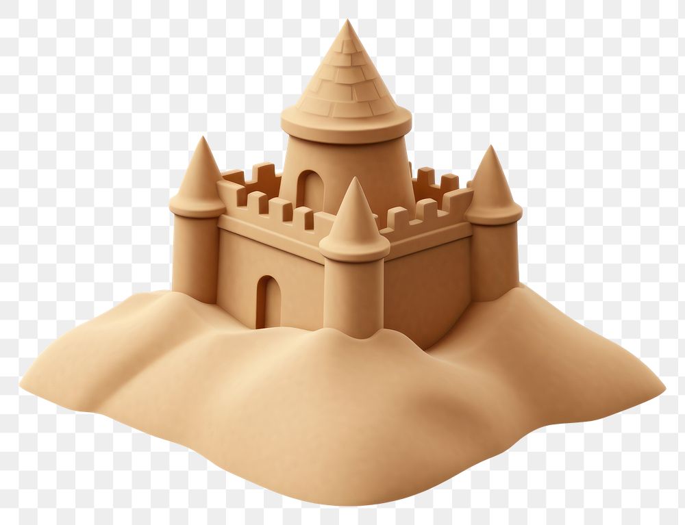 PNG Sand castle illustration beach architecture.