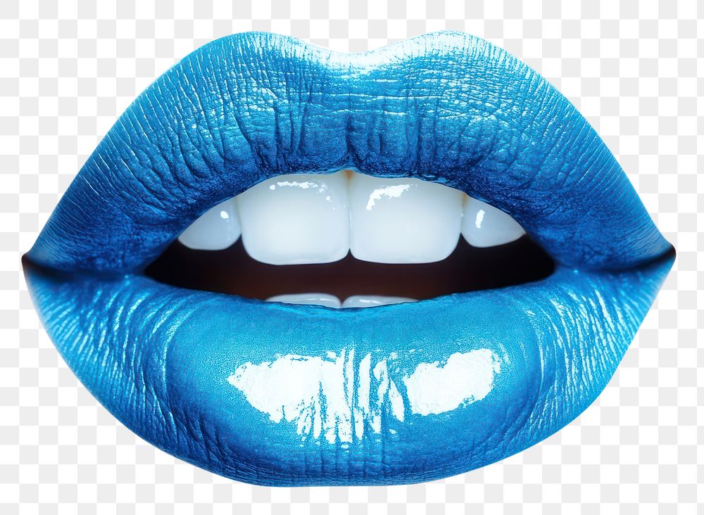 PNG Blue lips photography lipstick cosmetic.