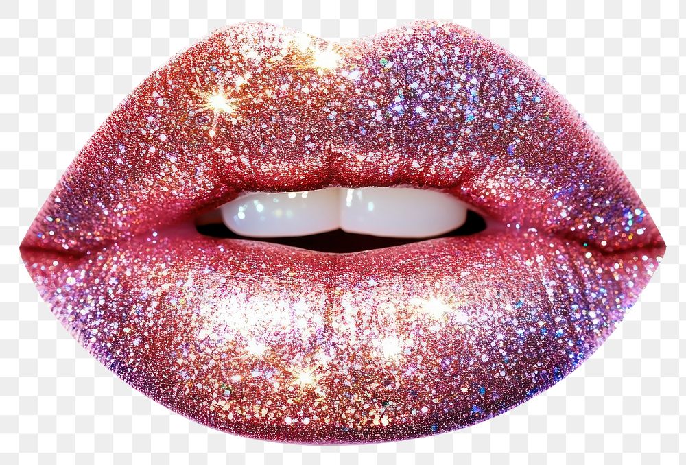 PNG Glitter lips lipstick cosmetics glamorous.