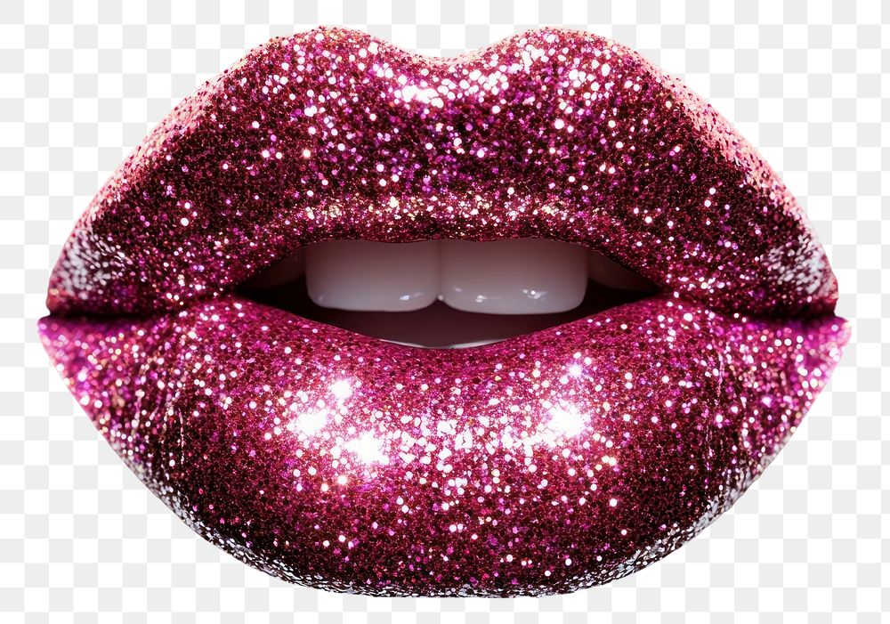 PNG Glitter lips sparkling glamorous lipstick.