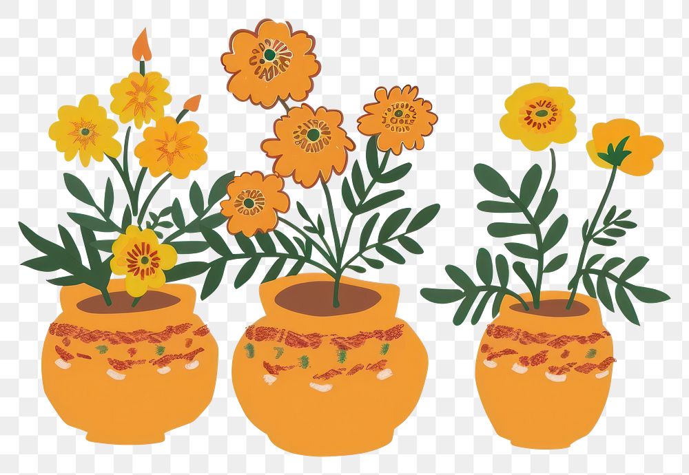 PNG Marigold in Diwali illustration flowers plants.