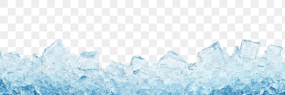 PNG Frozen Ice cubes border ice background blue.